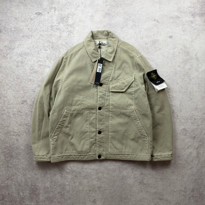 Stone Island Cotton Panama 'Old' Effect Overshirt AW 2026