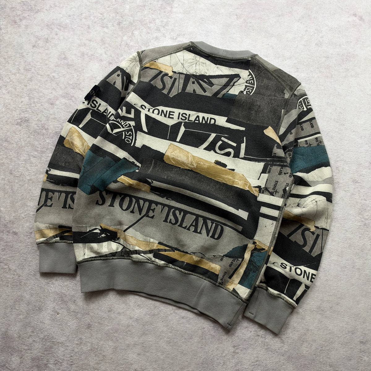 Stone Island Mixed Media All-Over Print Crewneck Sweatshirt AW 2021