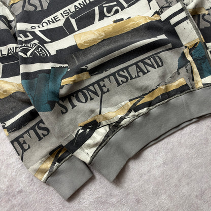 Stone Island Mixed Media All-Over Print Crewneck Sweatshirt AW 2021