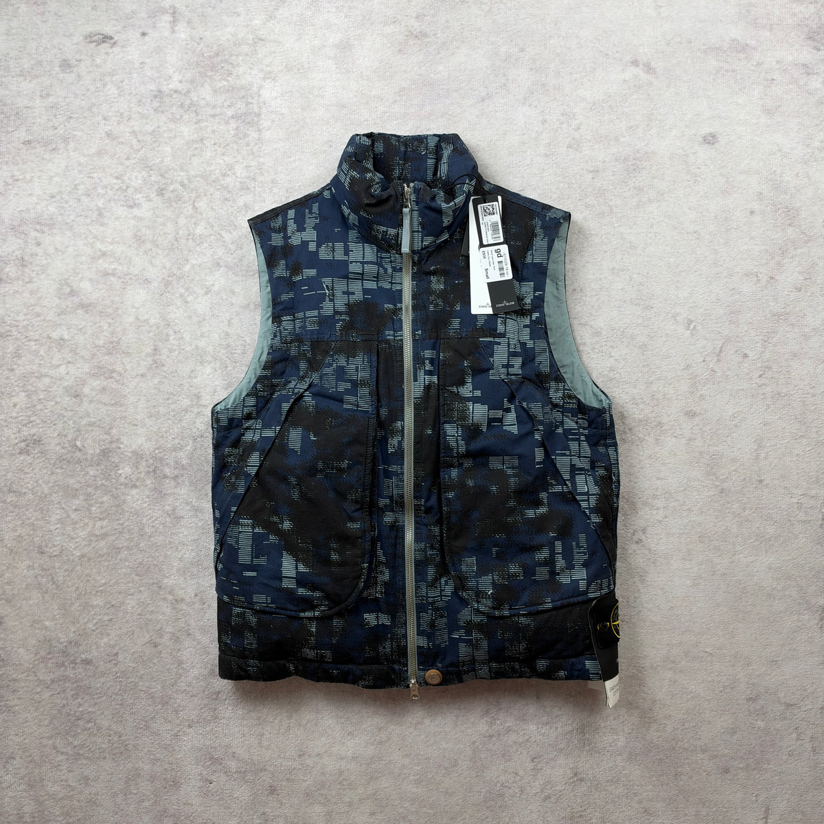 Stone Island Earth Mapping Camouflage Cotton Canvas-Down Vest AW 2024