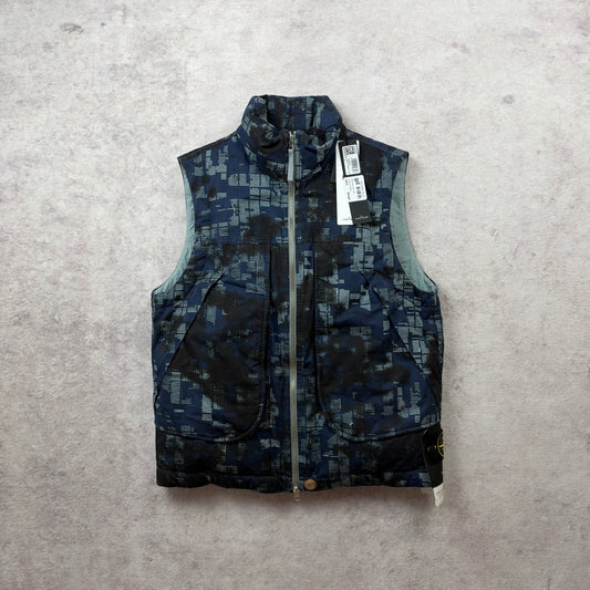 Stone Island Earth Mapping Camouflage Cotton Canvas-Down Vest AW 2024