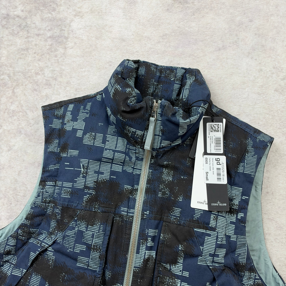 Stone Island Earth Mapping Camouflage Cotton Canvas-Down Vest AW 2024