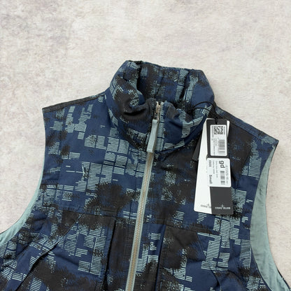 Stone Island Earth Mapping Camouflage Cotton Canvas-Down Vest AW 2024
