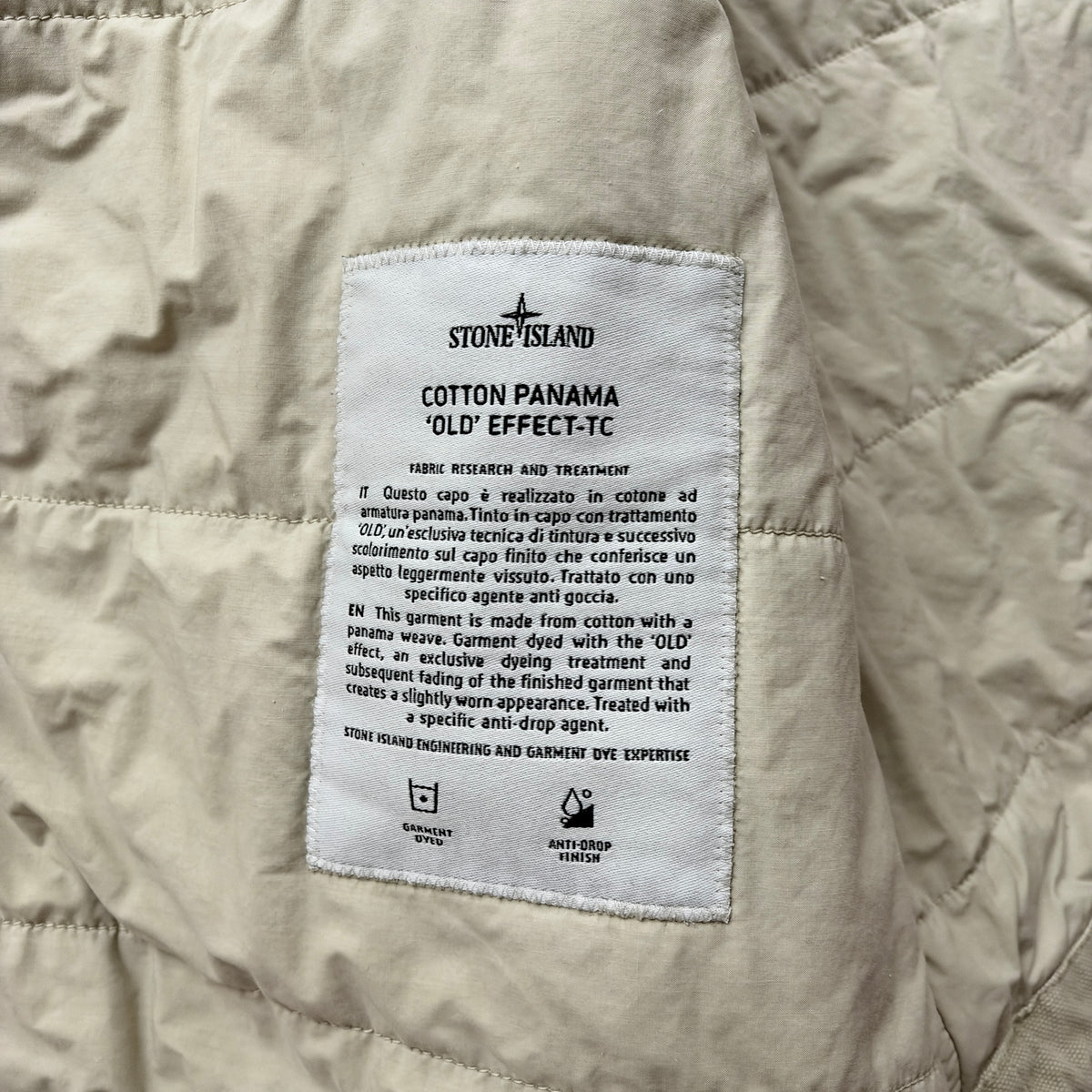 Stone Island Cotton Panama 'Old' Effect Overshirt AW 2026