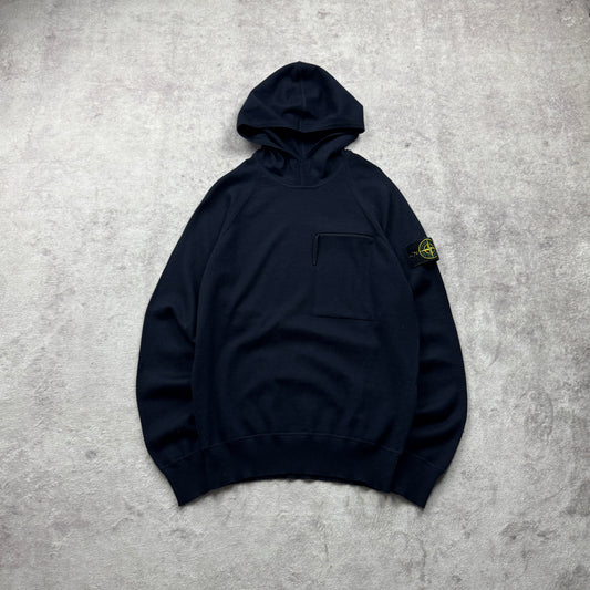 Stone Island Chest Pocket Knitted Hoodie AW 2020