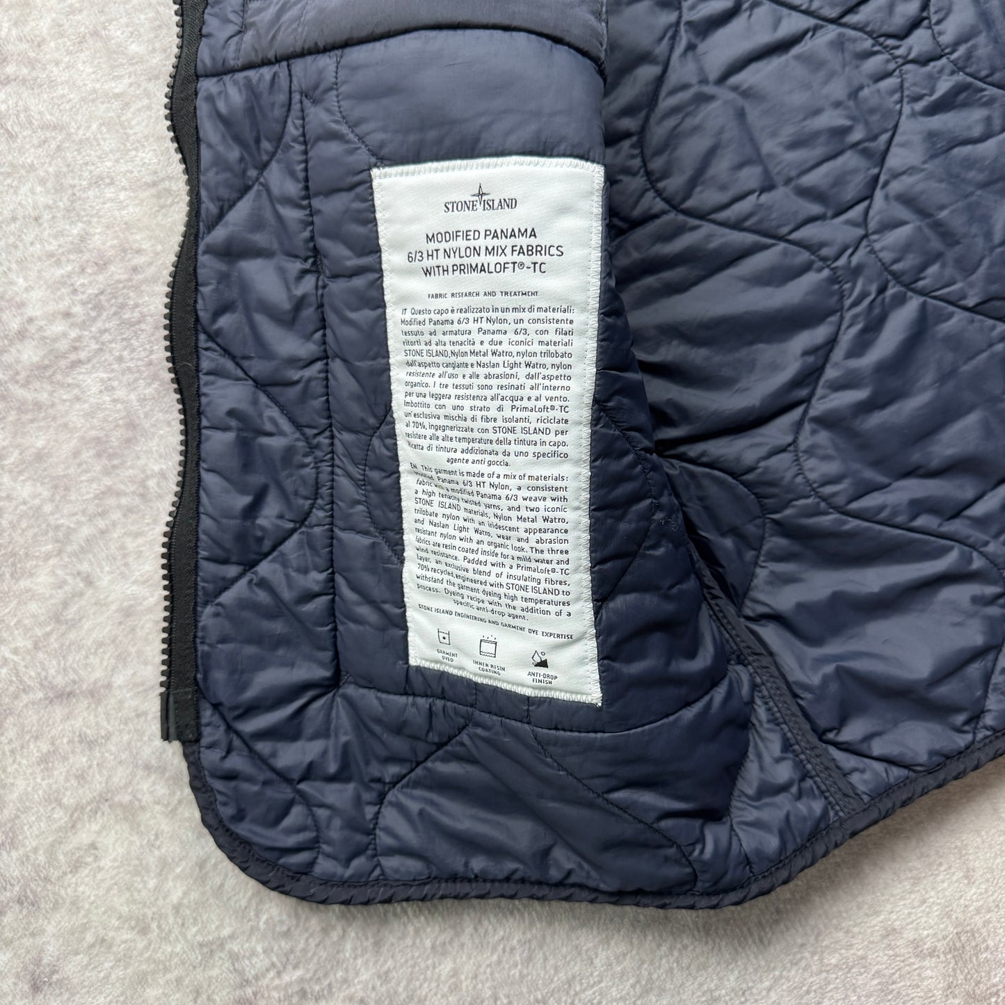 Stone Island Modified Panama 6/3 HT Nylon Mix Fabrics with Primaloft-Tc Vest AW 2021