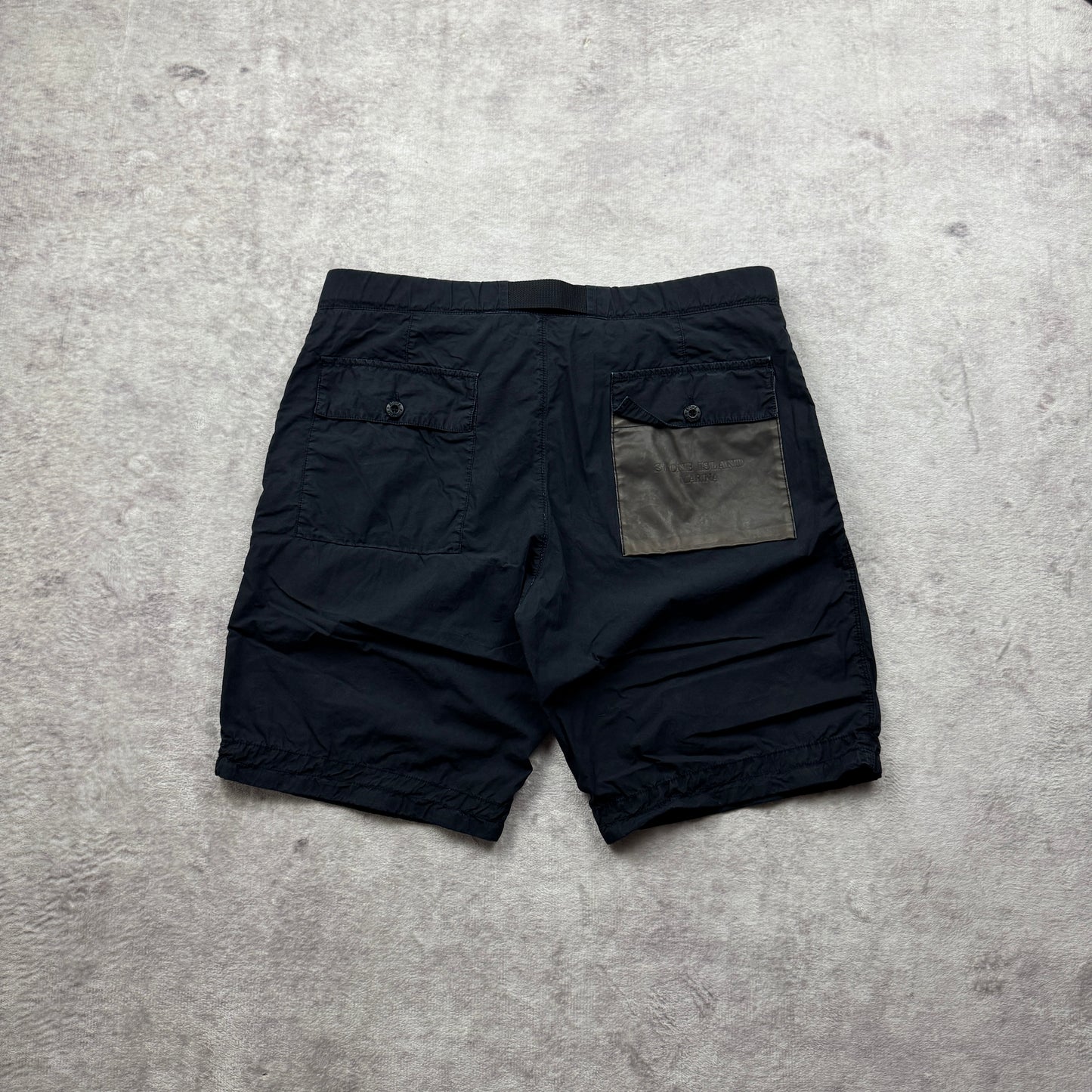 Stone Island Marina Cargo Shorts Leather Back Pocket SS 2015