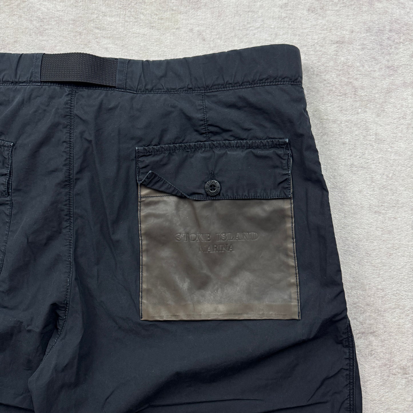 Stone Island Marina Cargo Shorts Leather Back Pocket SS 2015