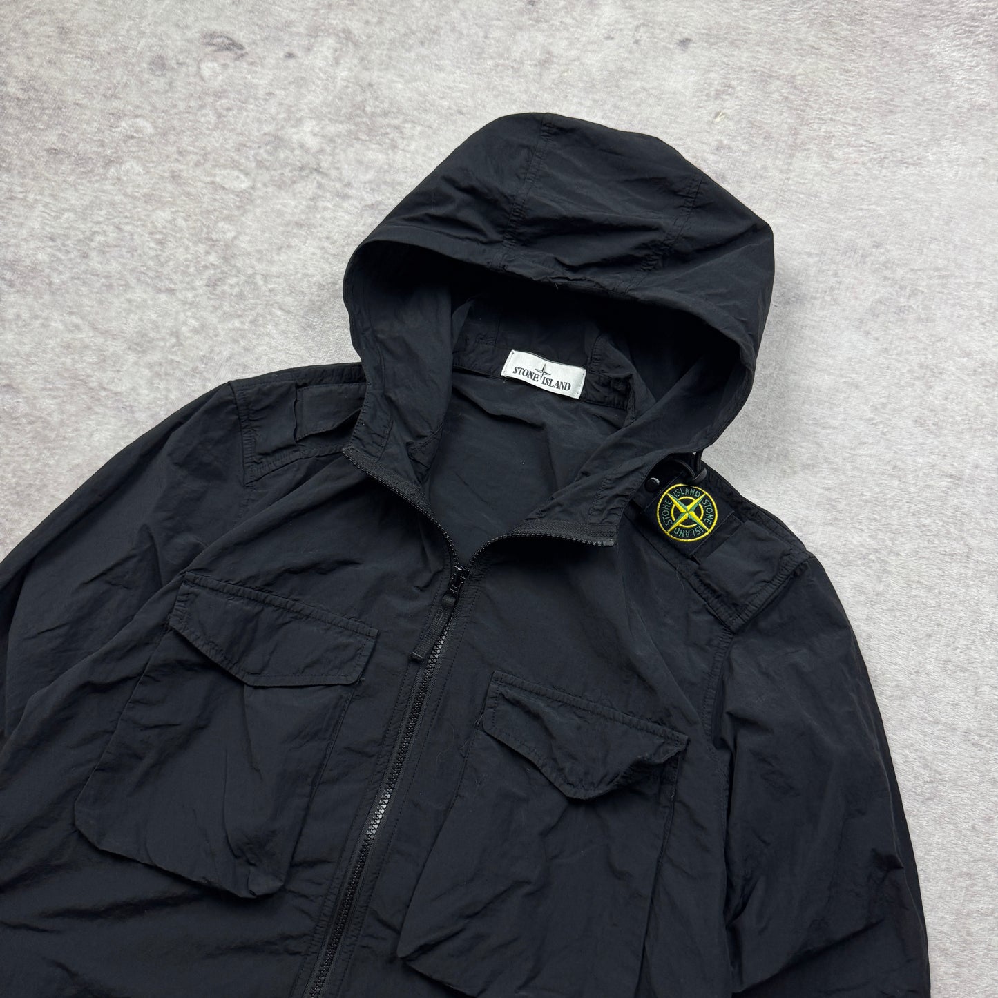 Stone Island Nylon Metal Hooded Overshirt Shoulder Badge SS 2021