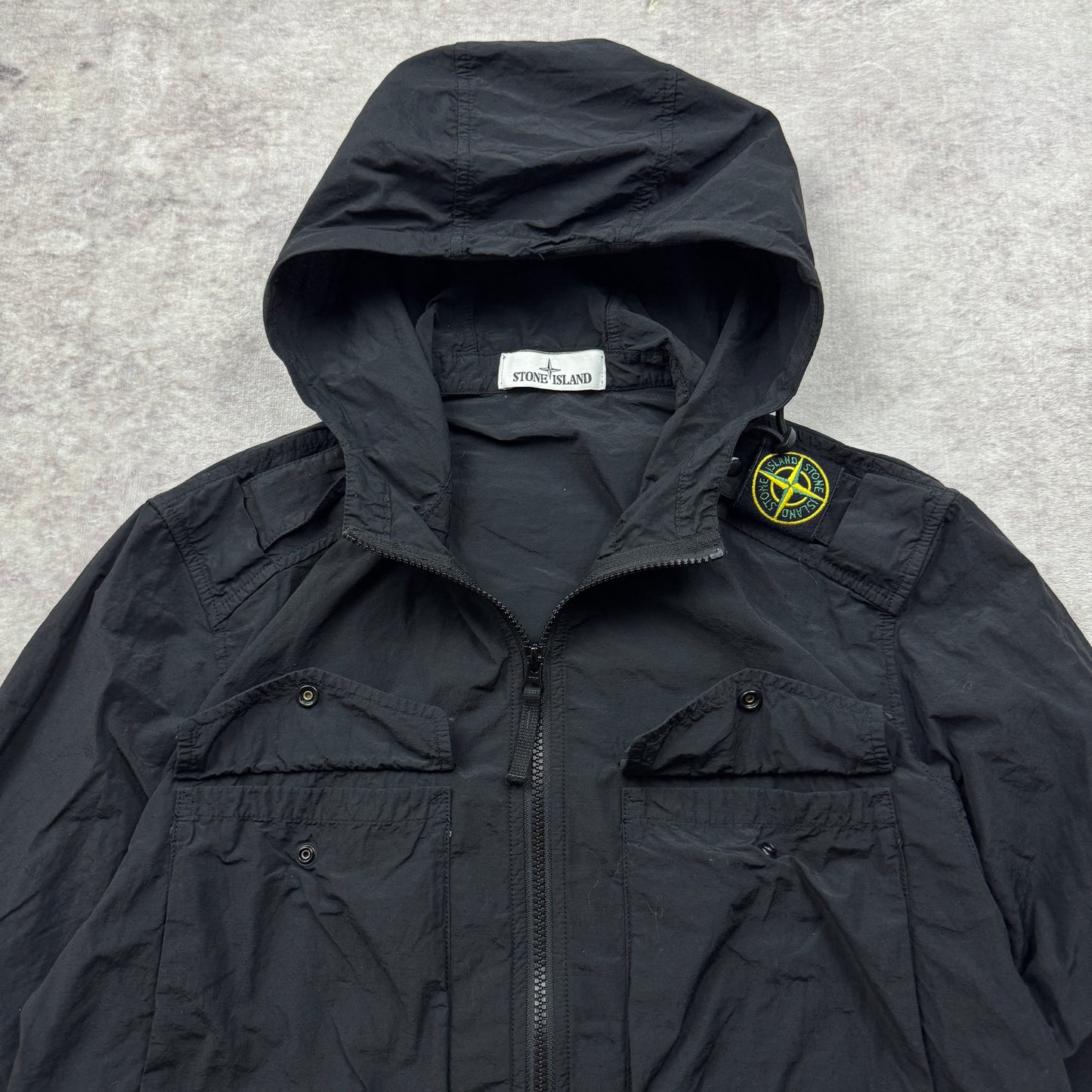 Stone Island Nylon Metal Hooded Overshirt Shoulder Badge SS 2021