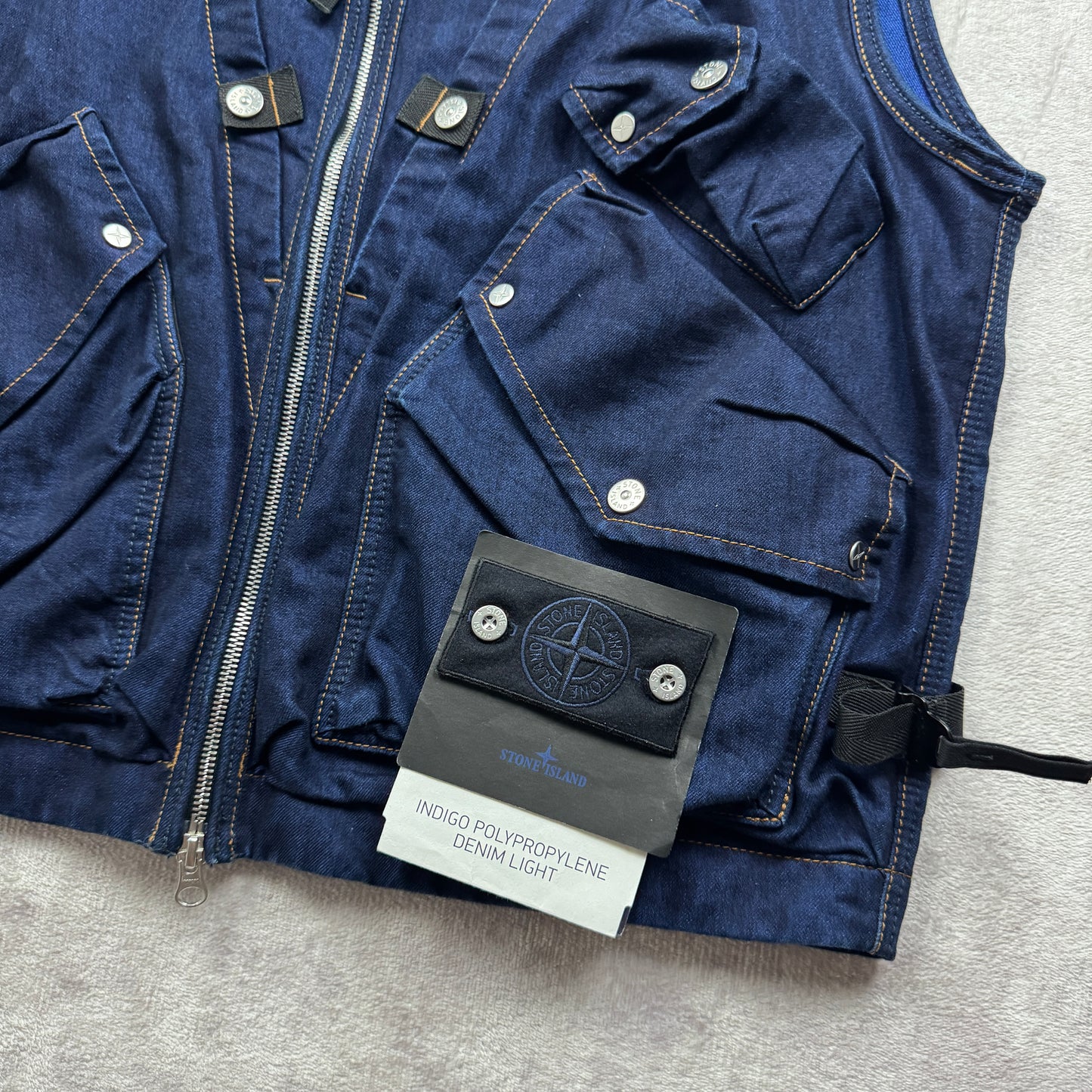 Stone Island Indigo Polypropylene Denim Light Vest SS 2026