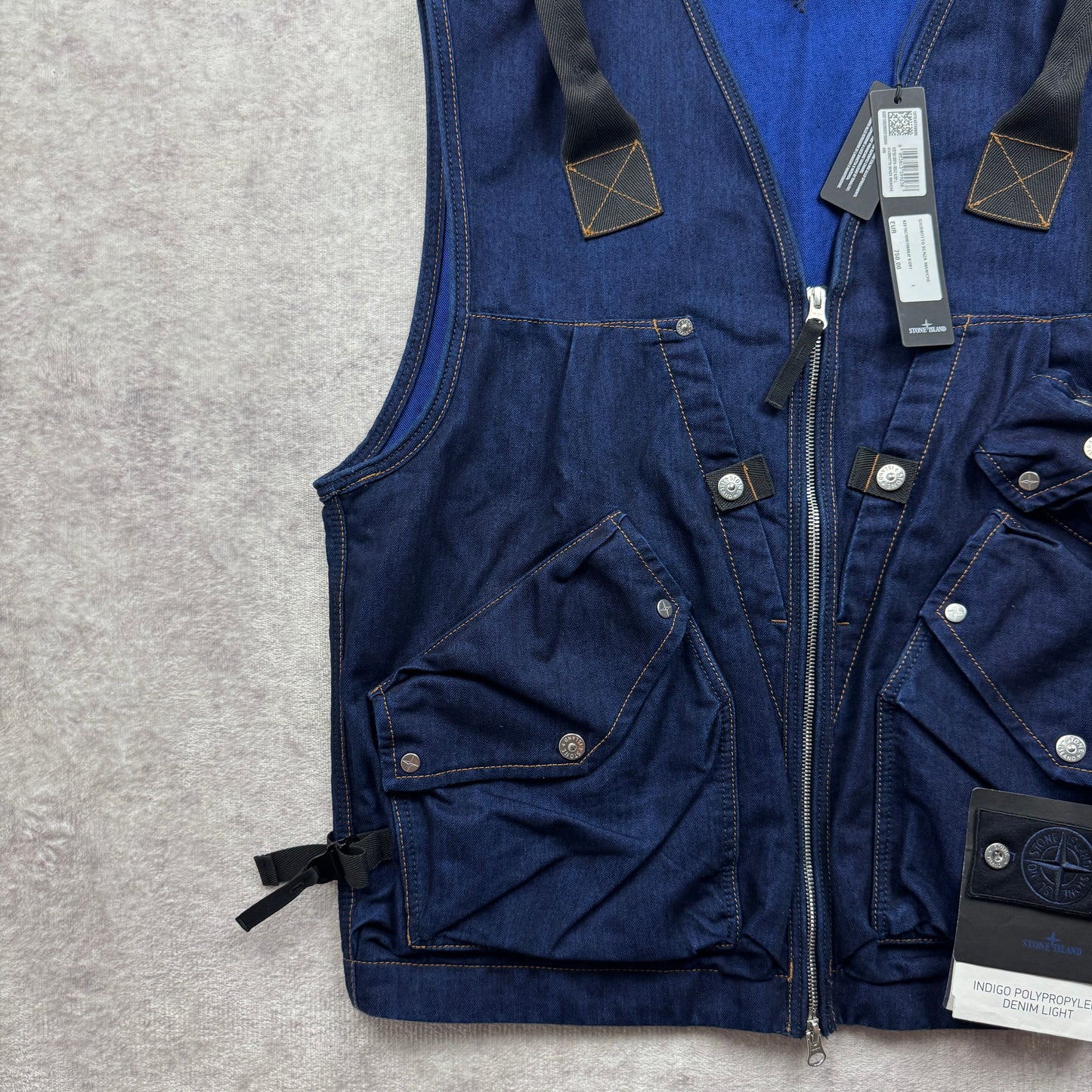 Stone Island Indigo Polypropylene Denim Light Vest SS 2026