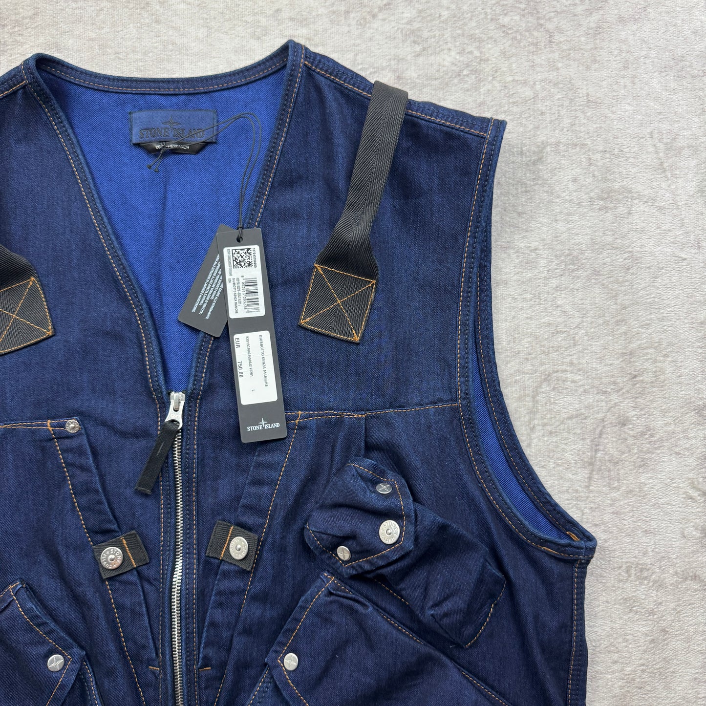 Stone Island Indigo Polypropylene Denim Light Vest SS 2026