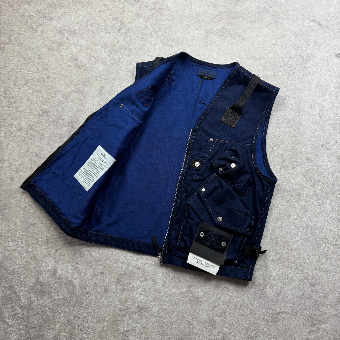 Stone Island Indigo Polypropylene Denim Light Vest SS 2026
